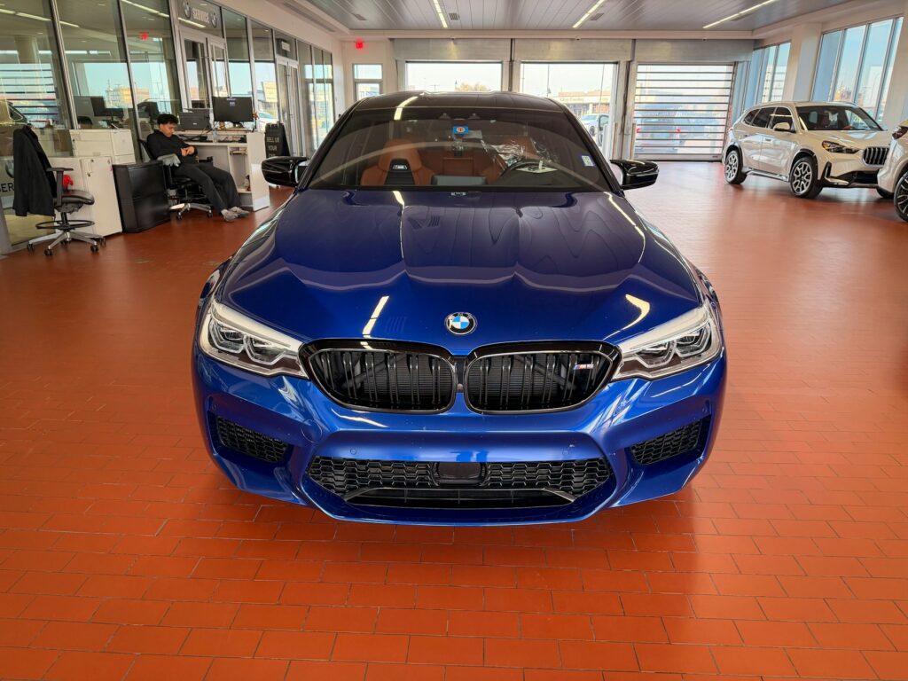 New car on a showroom floor